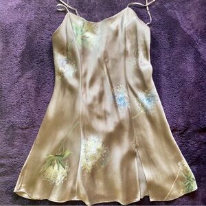 vintage 100% silk gray mini 1999 victoria’s secret slip dress